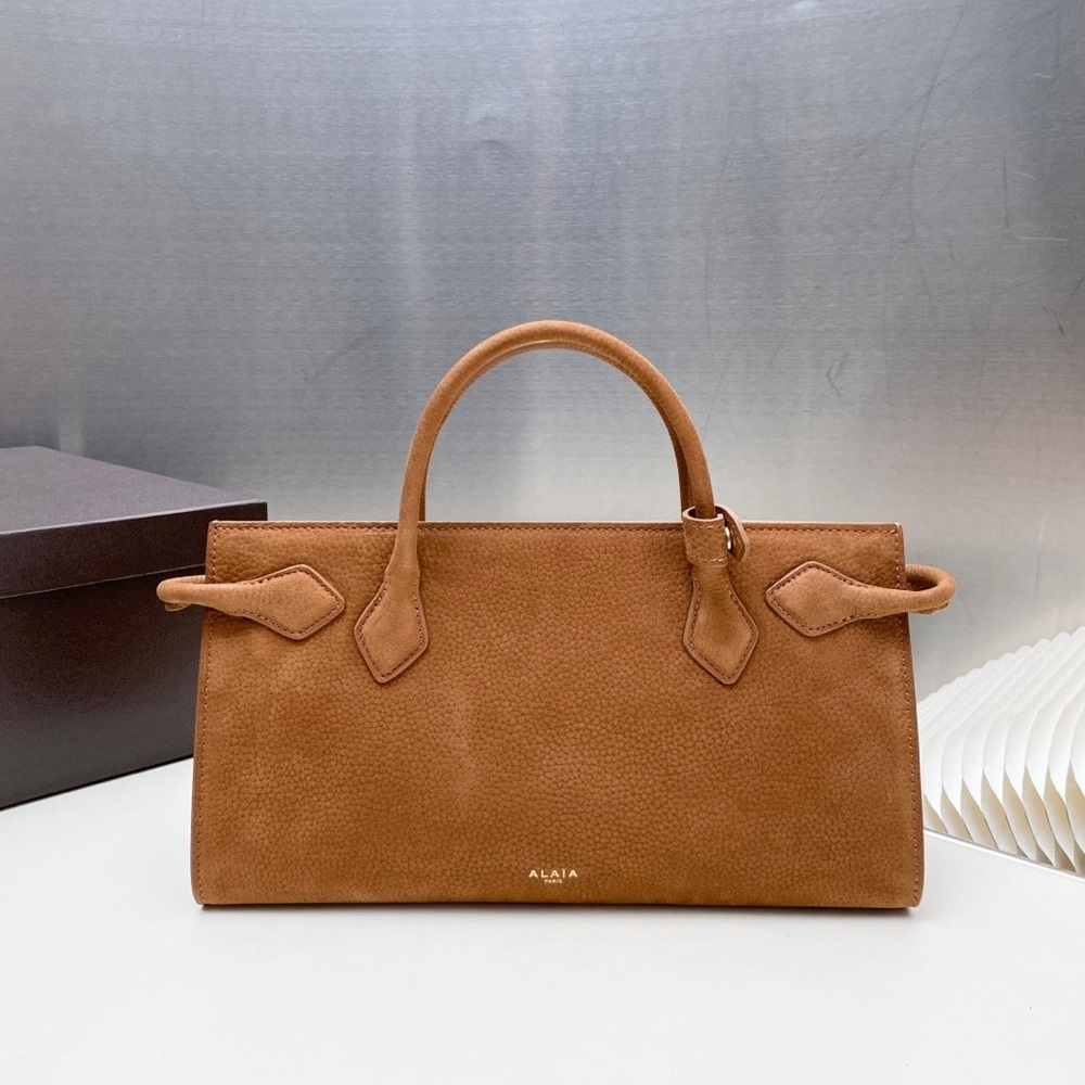 Alaia Tan Suede Top-Handle Women’s Bag